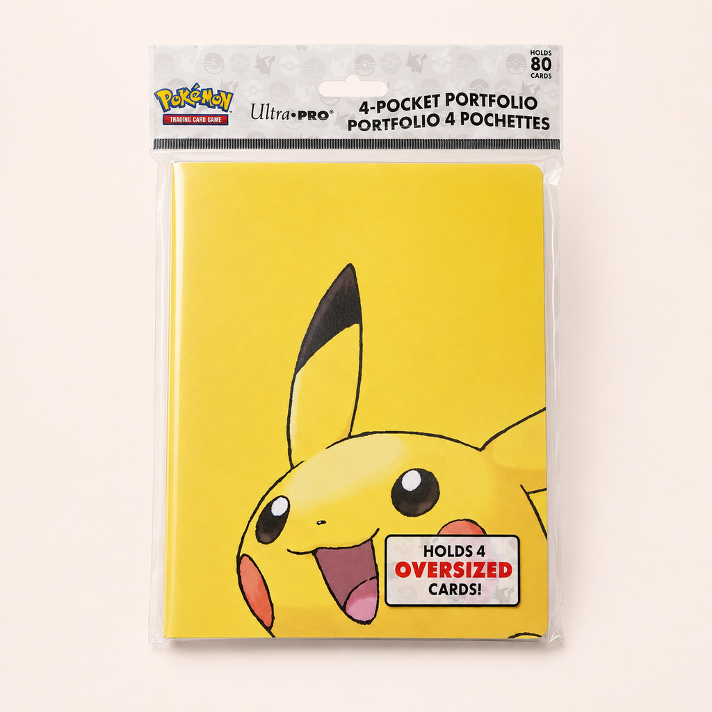 Pokémon Binder Pikachu Geel 40 enkele  80 dubbele kaarten